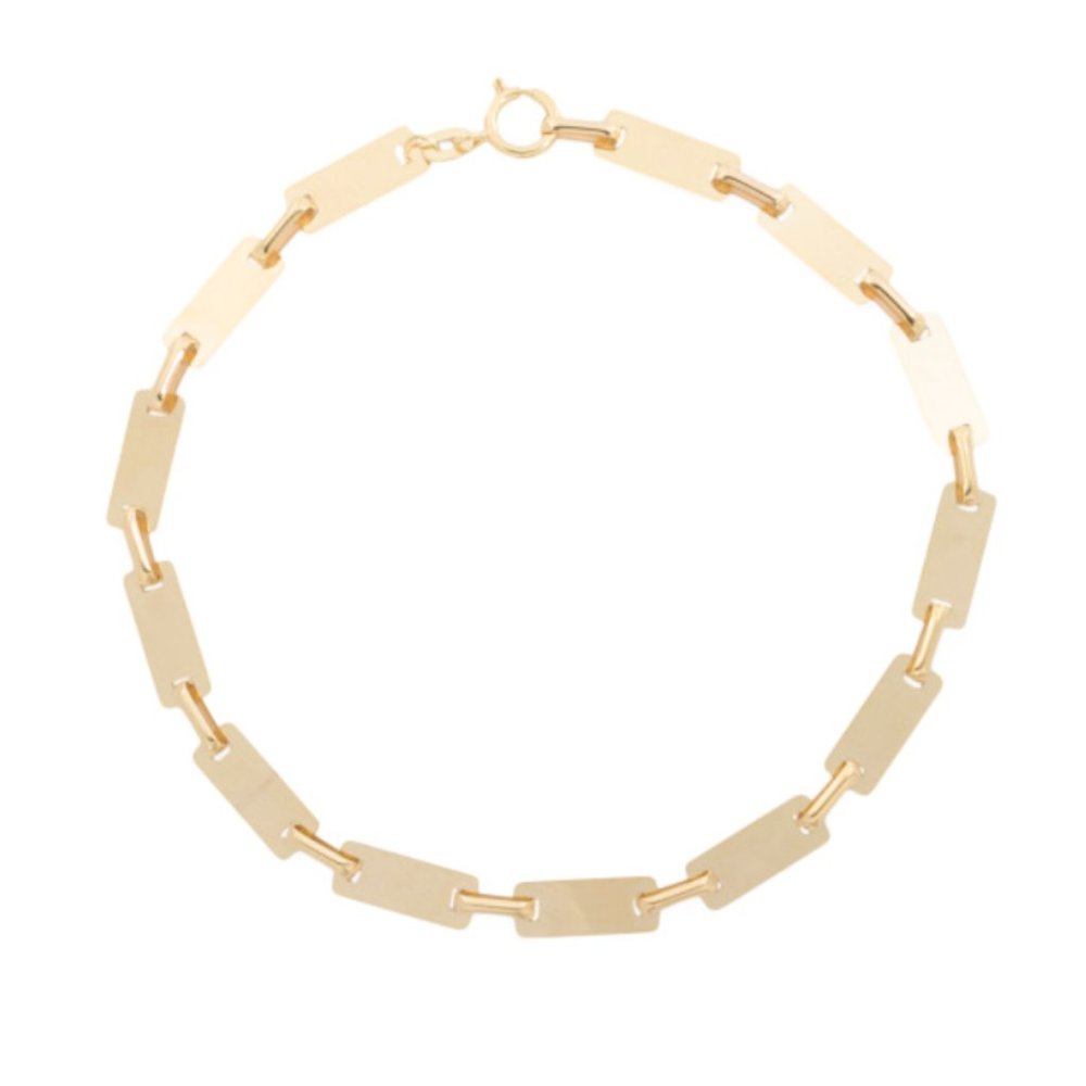 New GOLDEN CLEF 14k Gold Bars Bracelet Made In Italy  Yellow Gold